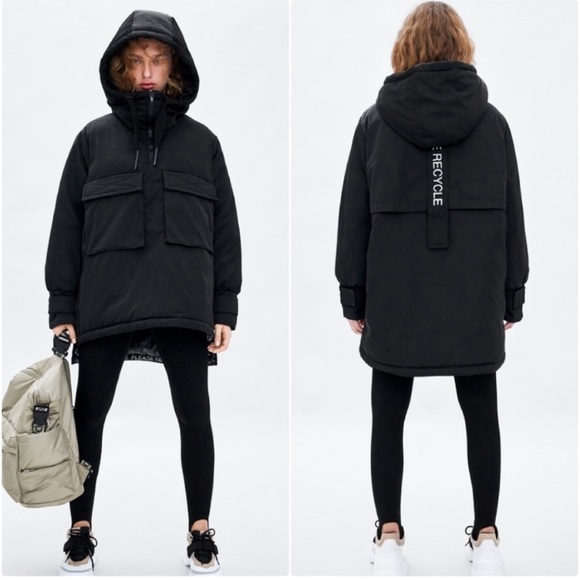 Zara Recycled Capsule Padded Parka Small Medium - Picture 12 of 16
